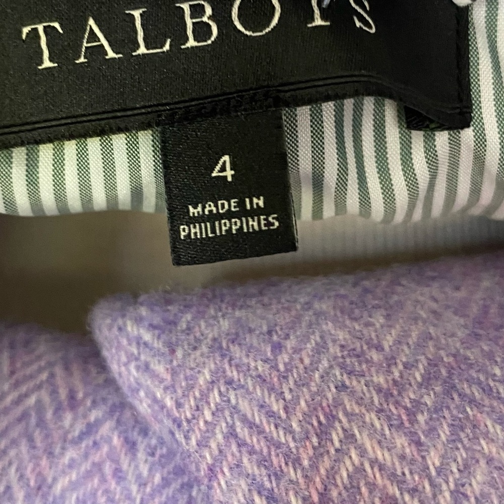 Talbots Lavender Heringbone Wool Blazer - Picture 8 of 9